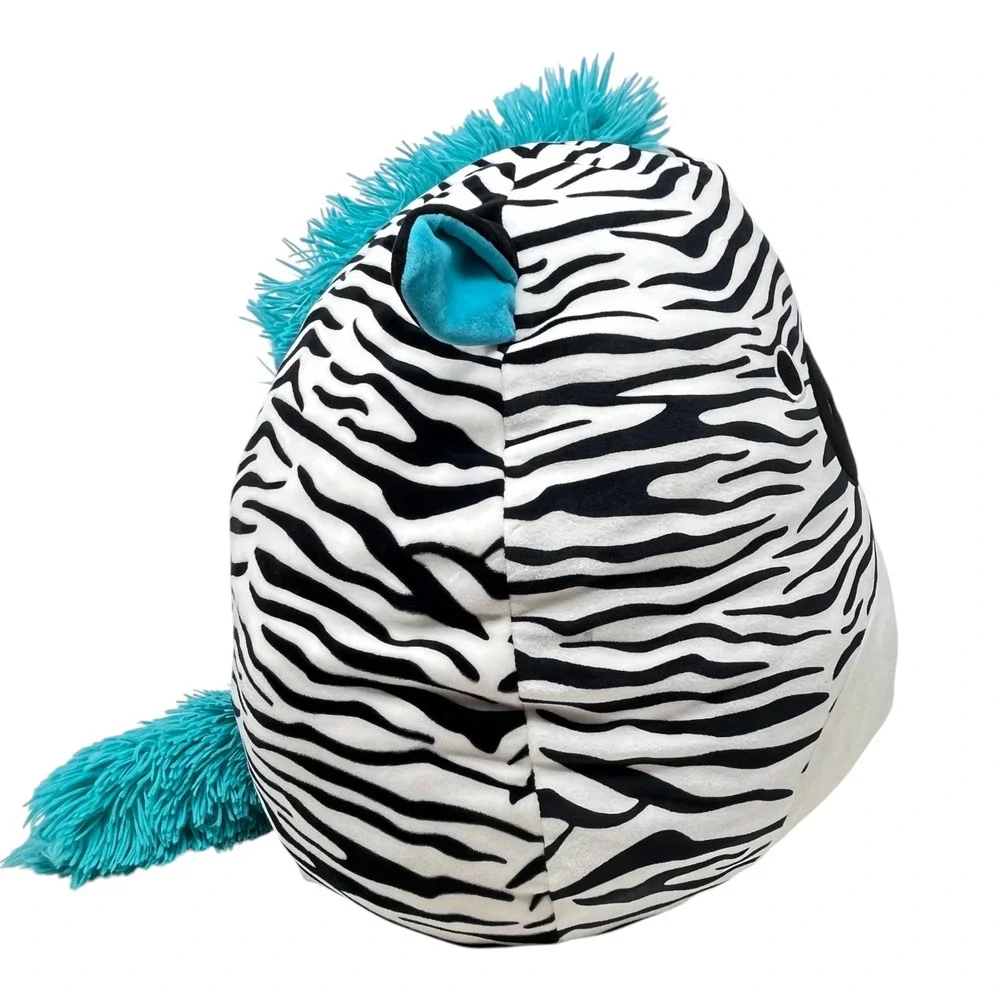 Squishmallows Zeke Zebra Plush Stuffed Animal Aqua Blue Mane Tail 16‎ Inch